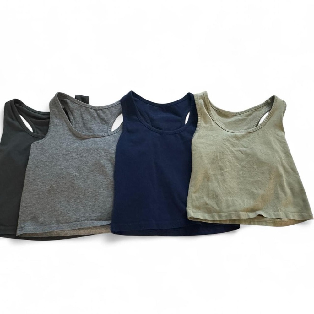 Amazon Essentials Sleeveless Crop Tops in Black, Gray, Navy, and Olive